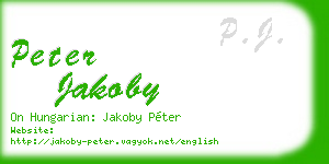 peter jakoby business card
